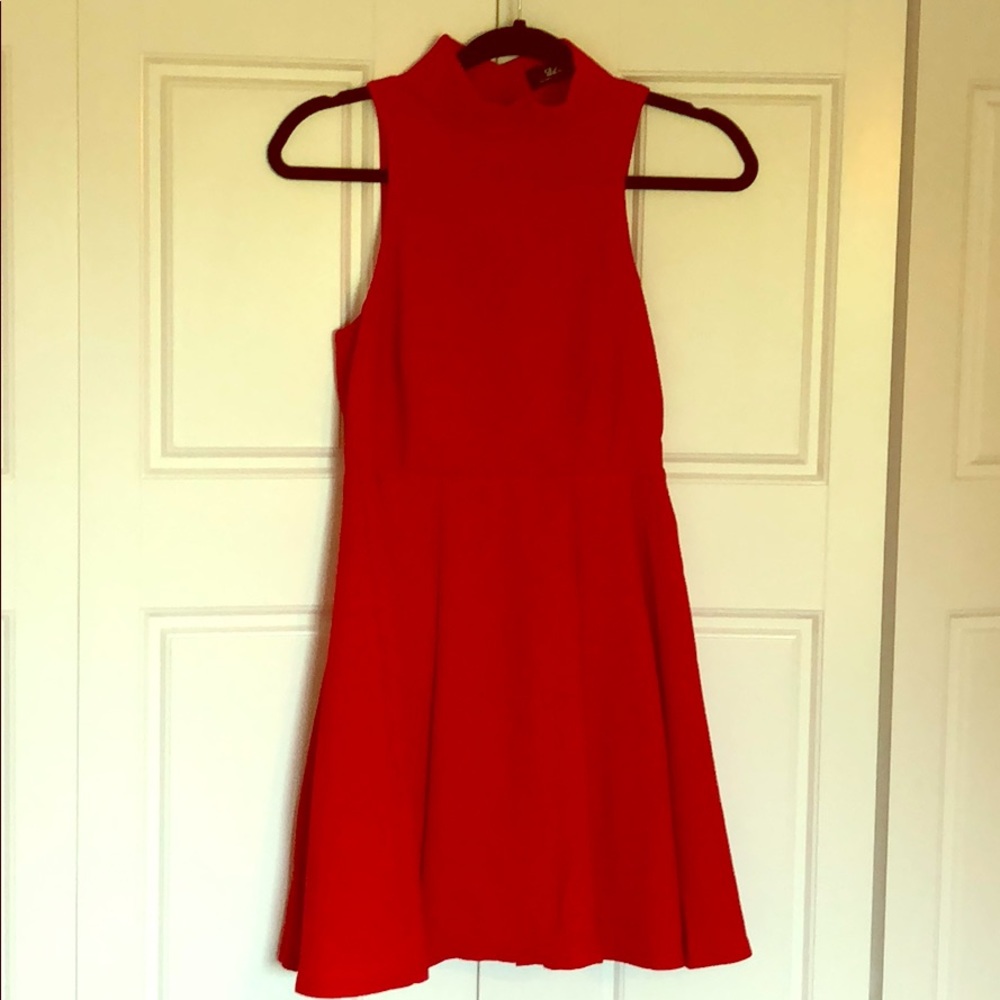 Lulus Red Backless skater dress